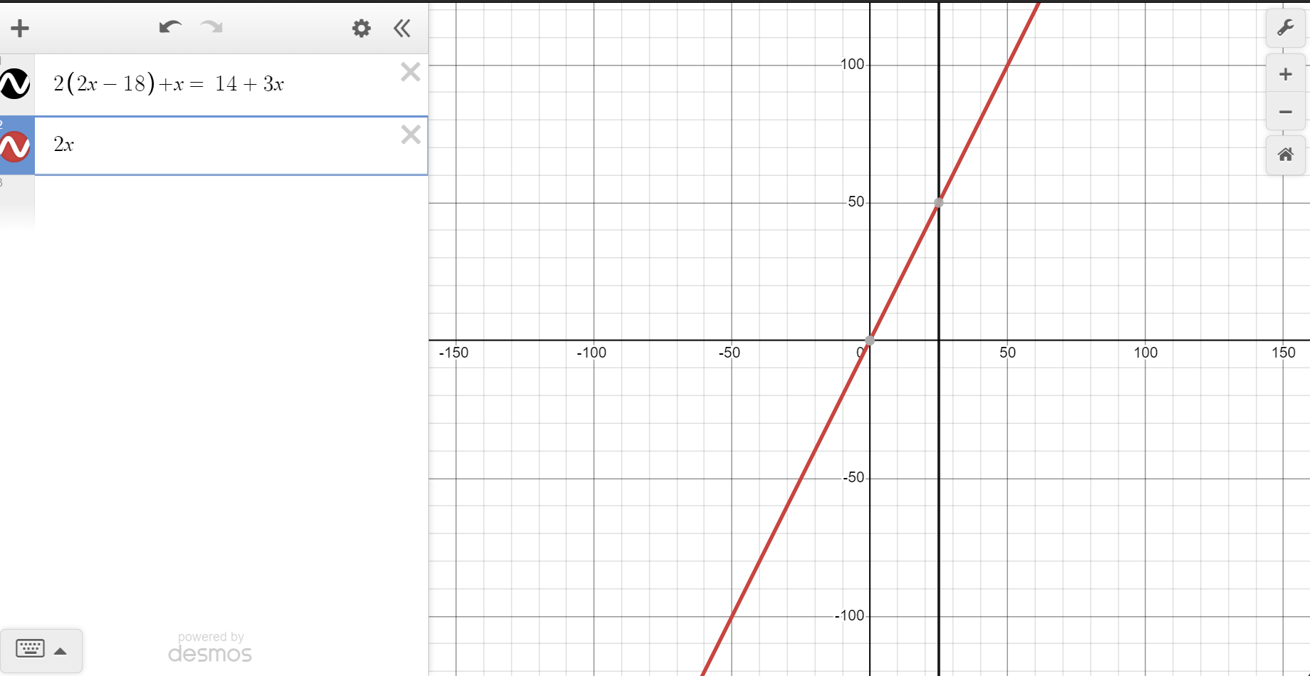 solving another equation using Desmos