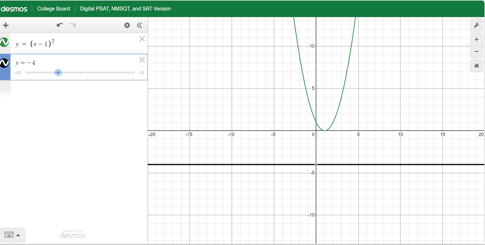 Desmos, seeing where they intersect ... or don't in this case.